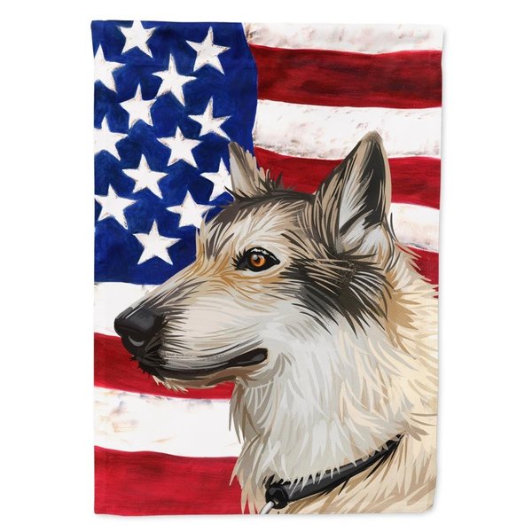 Carolines Treasures Saarloos Wolfdog Dog American Garden Flag - 11 x 0.01 x 15 in. CK6682GF